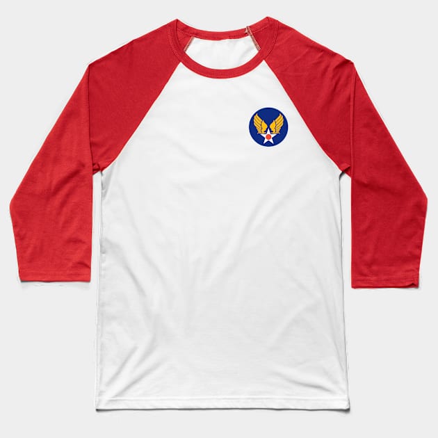 Army Air Corps Insignia (left breast) Baseball T-Shirt by Doc Dakota's Trading Post